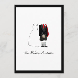Scottish Kilt Wedding Invitation - Red Einladung