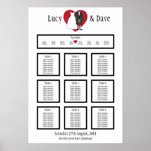 Scottish Kilt Wedding Table Seating Plan Poster
