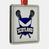 Scottish Lacrosse Logo Silbernes Ornament (Rechts)
