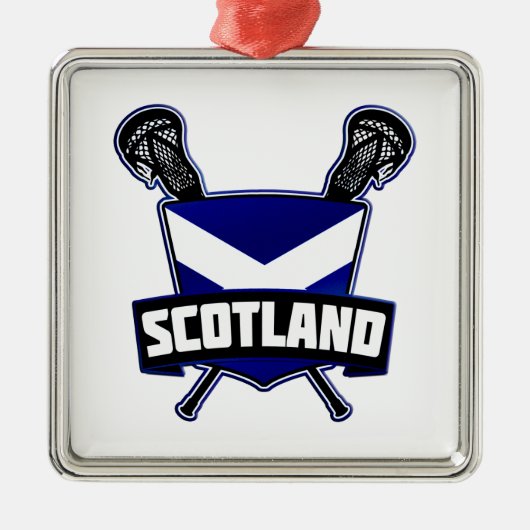 Scottish Lacrosse Logo Silbernes Ornament (Vorne)