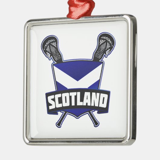 Scottish Lacrosse Logo Silbernes Ornament (Links)