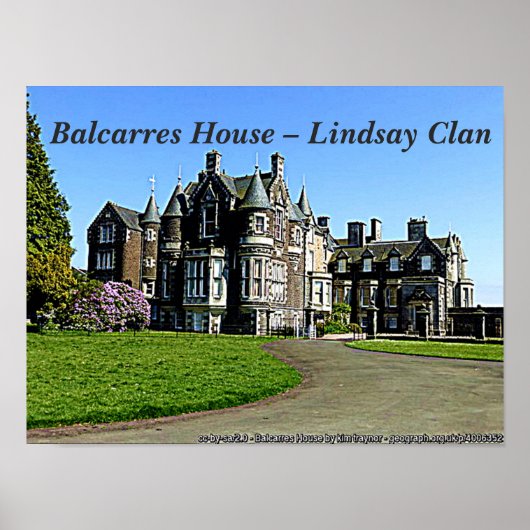 Scottish Lindsay Clans Balcarres House Foto Poster (Vorne)