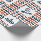 Scottish Linocut Pattern Geschenkpapier (Ecke)