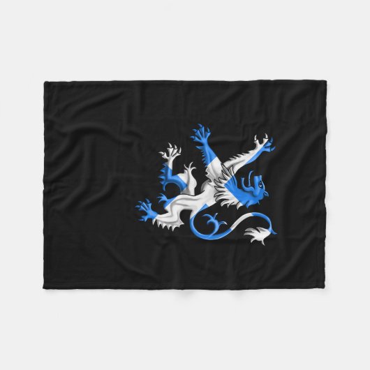 Scottish Lion In St. Andrew's Colors Fleecedecke (Vorderseite (Horizontal))