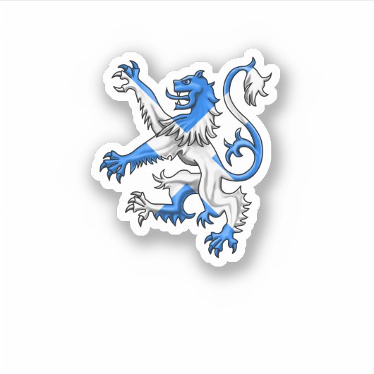 Scottish Lion In St. Andrews Farben Aufkleber (Vorderseite)