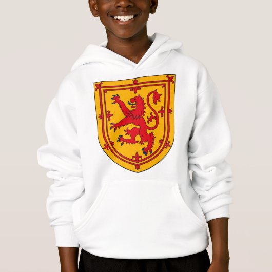 Scottish Lion Rampant an einem Schild Hoodie (Vorderseite)