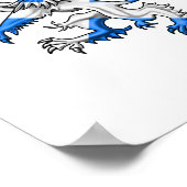 Scottish Lion Rampant Saint Andrew Cross Colors Poster (Ecke)