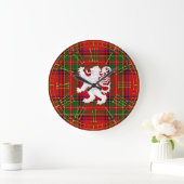 Scottish Lion Rampant zu Tartan Große Wanduhr (Zuhause)