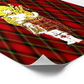 Scottish Lion, Thistle, Flag und Piper auf Red Tar Poster (Ecke)