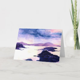Scottish Loch Watercolor Painting Greetings Card Karte