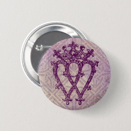 Scottish Luckenbooth Lila Celtic Knot Button (Vorne & Hinten)