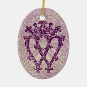 Scottish Luckenbooth lila keltisches Knoten-Muster Keramikornament