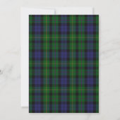 Scottish MacBride Tartan Wedding Einladung (Rückseite)