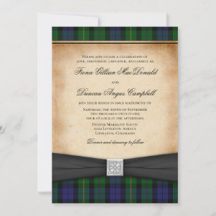 Scottish MacBride Tartan Wedding Einladung