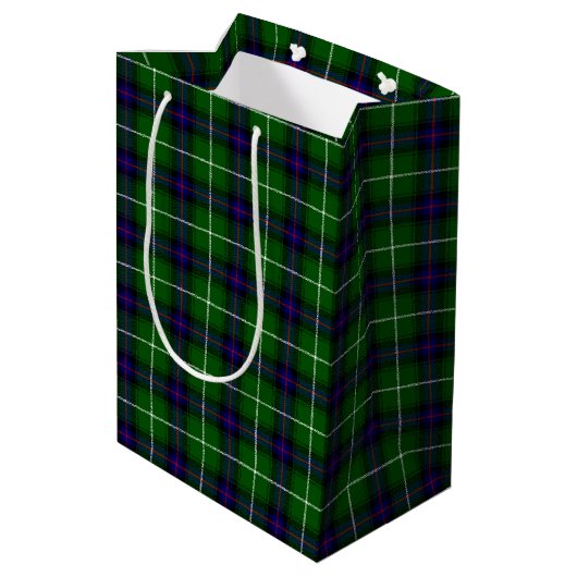 Scottish MacDonald Tartan Mittlere Geschenktüte (Rückseite Schrägansicht)