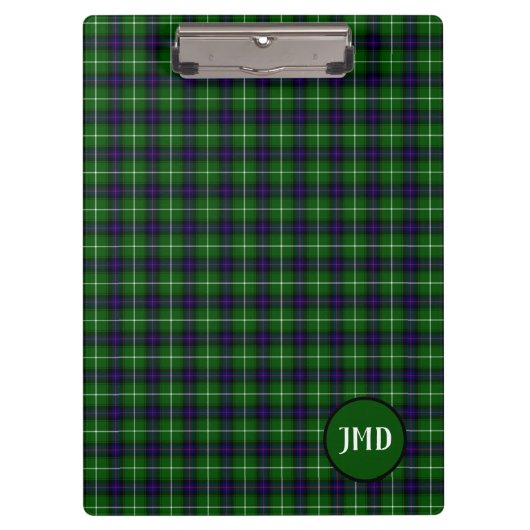 Scottish MacDonald Tartan Monogram Klemmbrett (Vorderseite)