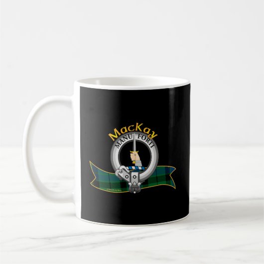 Scottish Mackay Clan Tartan Wappen A Dagger Held E Kaffeetasse (Links)