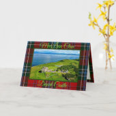 Scottish MacLean Clan Castle, Tartan Grußkarte Karte (Gelbe Blume)
