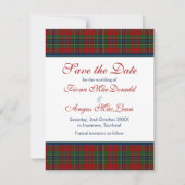 Scottish MacLean Tartan Wedding Save the Date Card (Vorderseite)