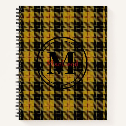 Scottish MacLeod Clan Tartan Monogram/Name Notizblock (Vorderseite)