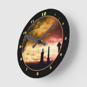 Scottish Magic Skies & Celtic Highlands / Schottla Runde Wanduhr (Winkel)