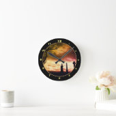 Scottish Magic Skies & Celtic Highlands / Schottla Runde Wanduhr (Zuhause)