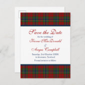 Scottish McLean MacLean Tartan Wedding Rette ein D Ankündigungspostkarte (Vorne/Hinten)