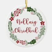 Scottish Merry Christmas Wreath, Nollaig Chridheil Keramik Ornament (Vorne)
