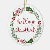 Scottish Merry Christmas Wreath, Nollaig Chridheil Keramik Ornament (Links)