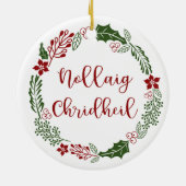 Scottish Merry Christmas Wreath, Nollaig Chridheil Keramik Ornament (Hinten)