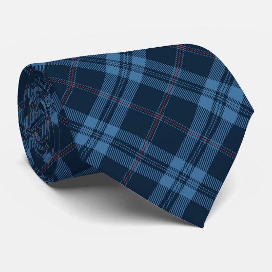 Scottish Navy Blue Tartan Pattern Necktie Krawatte (Gerollt)
