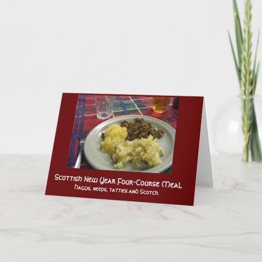 Scottish New Year Four-Course Meal Card Karte (Vorderseite)