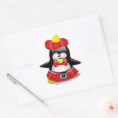 Scottish Penguin Red Runder Aufkleber (Umschlag)