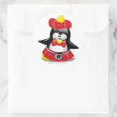 Scottish Penguin Red Runder Aufkleber (Tasche)