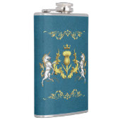 Scottish Personalisiert Gold Thistle Blue Flachmann (Rechts)