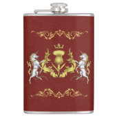 Scottish Personalisiert Gold Thistle Red Flachmann (Vorderseite)