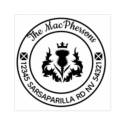 Scottish Personalisiert Thistle Gummistempel (Prägung)