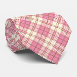 Scottish Pink Tartan Geometrie Pattern Necktie Krawatte