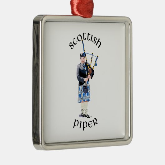 Scottish Piper - Blue Kariert Ornament Aus Metall (Rechts)