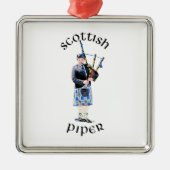 Scottish Piper - Blue Kariert Ornament Aus Metall (Vorne)