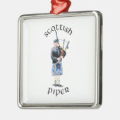 Scottish Piper - Blue Kariert Ornament Aus Metall (Links)