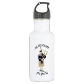 Scottish Piper - Tan Kariert Trinkflasche (Vorderseite)