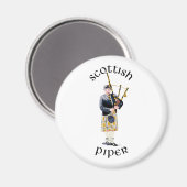 Scottish Piper - Tan Kilt Magnet (Vorderseite/Rückseite)