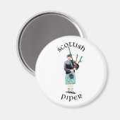 Scottish Piper - Türkis Magnet (Vorderseite/Rückseite)
