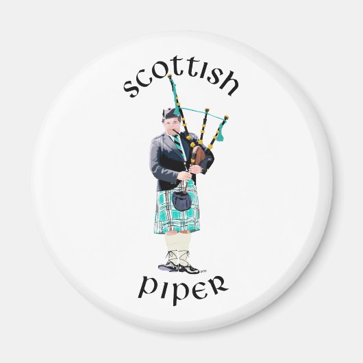 Scottish Piper - Türkis Magnet (Vorne)