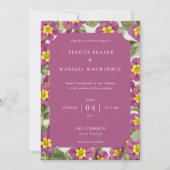 Scottish Primrose Botanical Pattern Invitation Einladung (Vorderseite)