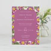 Scottish Primrose Botanical Pattern Invitation Einladung (Stehend Vorderseite)