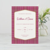 Scottish Primrose Tartan Invitation Einladung (Stehend Vorderseite)