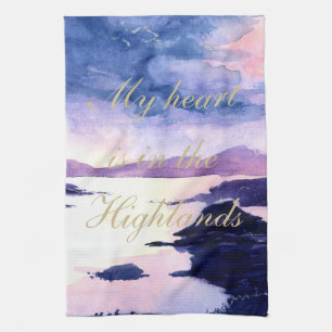 Scottish Quote Lila Watercolor Teetuch Handtuch