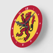 Scottish Rampant Flag & Vintag Scotland /patriots Runde Wanduhr (Winkel)